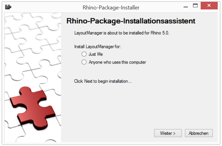 Rhino Installer Engine Dialog